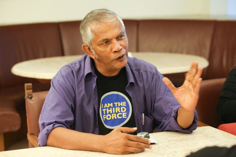 Activist Haris Ibrahim  speaks to Malay Mail during an interview September 5, 2020. — Picture by Choo Choy May