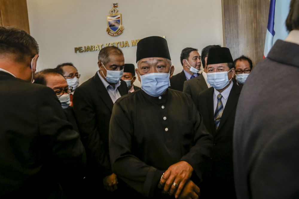 Sabah Deputy Chief Minister Datuk Seri Bung Moktar Radin is pictured at the state administrative building in Kota Kinabalu September 29, 2020. u00e2u20acu201d Picture by Firdaus Latif
