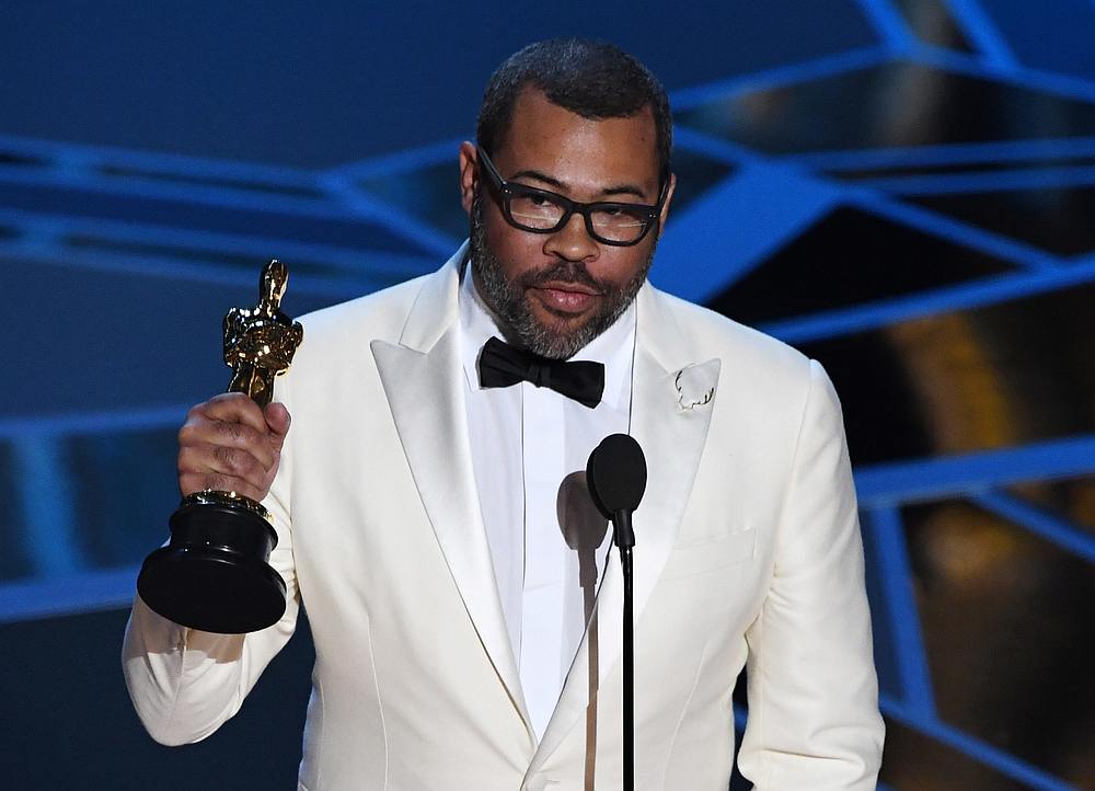 Director Jordan Peele delivers a speech after he won the Oscar for Best Original Screenplay during the 90th Annual Academy Awards show in Hollywood, California. u00e2u20acu201d AFP pic