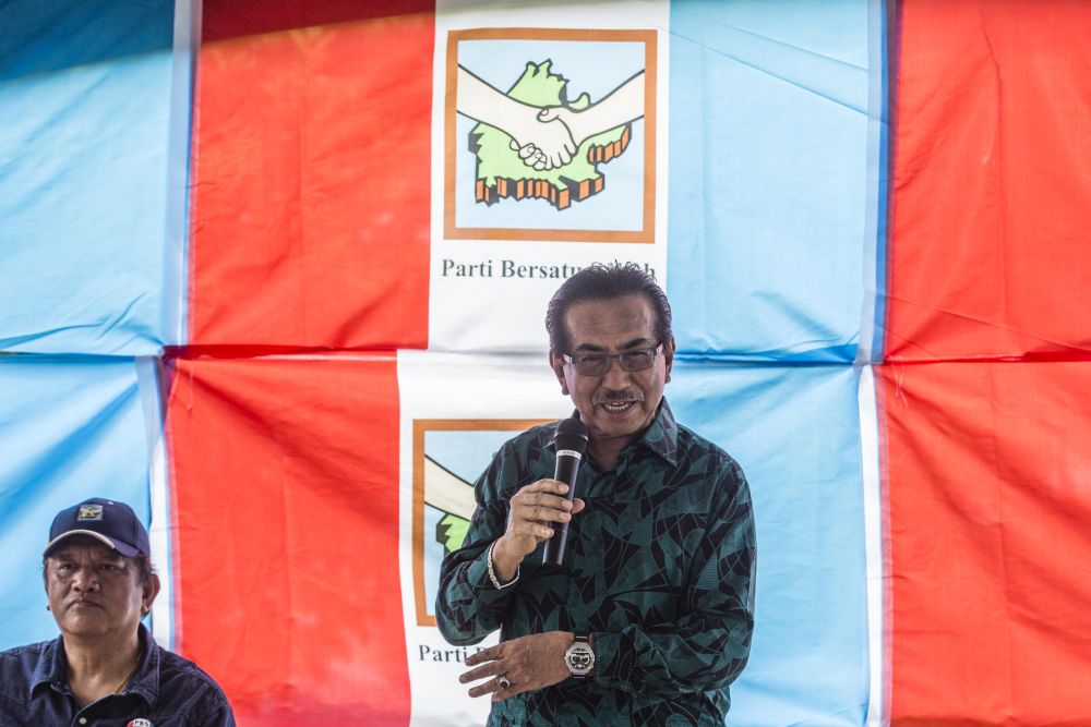 Former Sabah chief minister Tan Sri Musa Aman speaks while campaigning in Kiulu September 18, 2020. u00e2u20acu201d Picture by Firdaus Latif