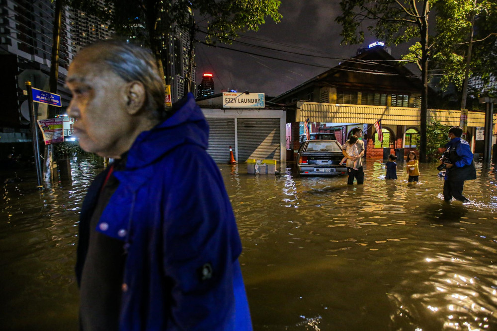 Kampung Baru hit by floods during the downpour September 10, 2020. 