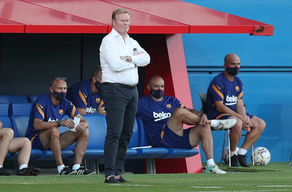 FC Barcelona coach Ronald Koeman during the pre-La Liga season friendly match with Gimnastic Tarragona at the Johan Cruyff Stadium, Barcelona, Spain September 12, 2020  u00e2u20acu201d Reuters pic
