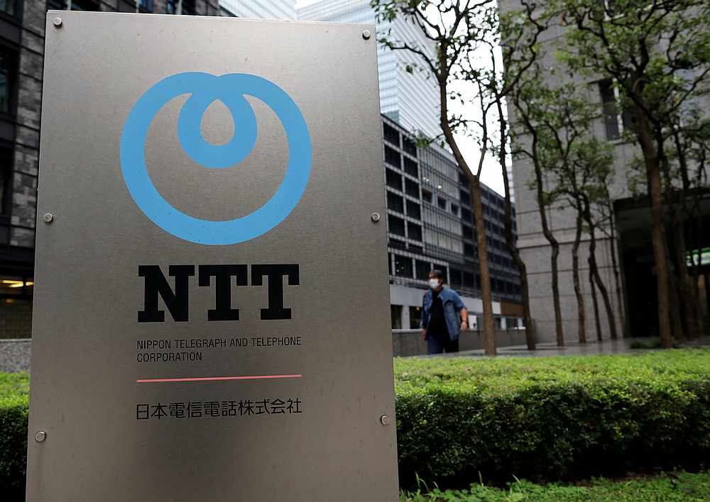 The logo of NTT (Nippon Telegraph and Telephone Corporation) is displayed at the company office in Tokyo, Japan September 29, 2020. u00e2u20acu201d Reuters pic
