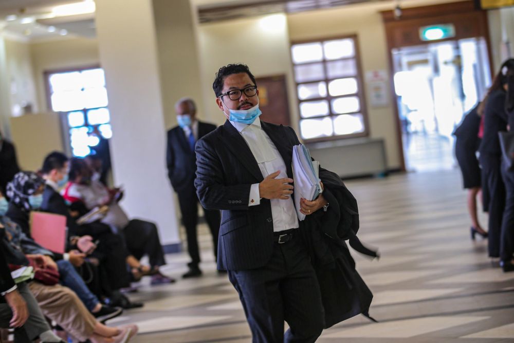 Sarl Novovision's lawyer Mark Ho is pictured at the Kuala Lumpur High Court on September 9, 2020. u00e2u20acu201d Picture by Hari Anggara