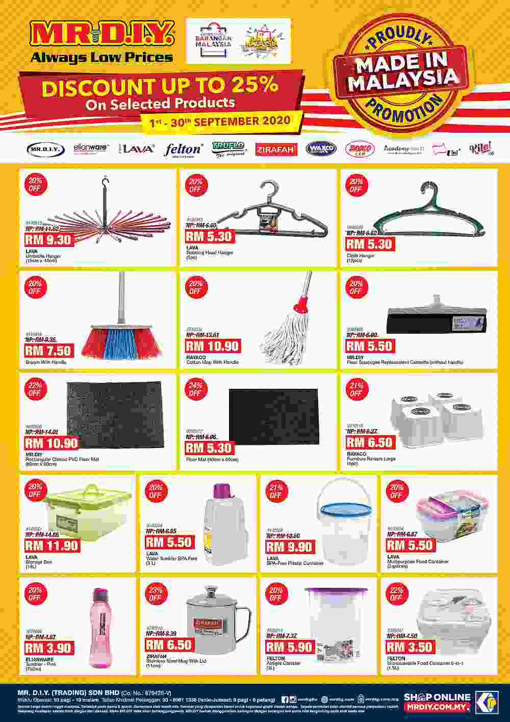 Some of the products on offer during the Proudly Made in Malaysia promo campaign. — Picture courtesy of MR.DIY