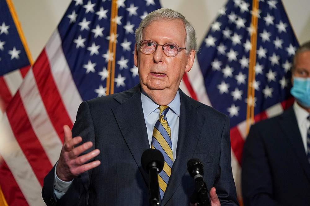 Senate Majority Leader Mitch McConnell speaks to the media after the Republican policy luncheon on Capitol Hill in Washington September 22, 2020. u00e2u20acu201d Reuters pic