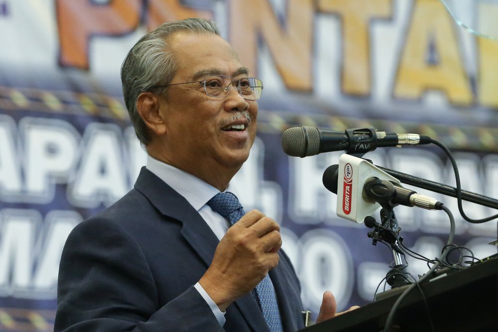 Prime Minister Tan Sri Muhyiddin Yassin delivers his speech during a Perikatan Nasional event at Universiti Malaya, Kuala Lumpur September 1, 2020. u00e2u20acu2022 Picture by Yusof Mat Isa