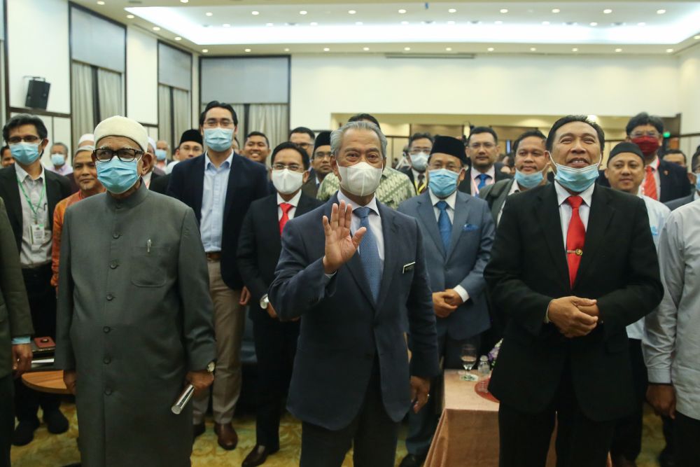 Prime Minister Tan Sri Muhyiddin Yassin (centre) attends a Perikatan Nasional event at Universiti Malaya, Kuala Lumpur September 1, 2020. u00e2u20acu2022 Picture by Yusof Mat Isa