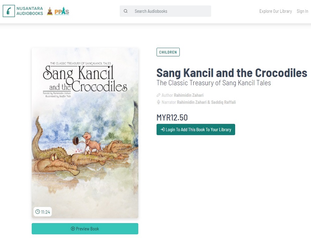 The English and Malay versions of the popular Malaysian fable ‘Sang Kancil’ can be found on the platform. ― Picture courtesy of Nusantara Audiobooks