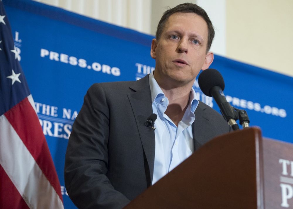 In this file photo taken on October 31, 2016 Peter Thiel, PayPal founder-turned-venture-capitalist, discusses his support for US Republican presidential nominee Donald Trump, at the National Press Club in Washington, DC. u00e2u20acu201d AFP pic