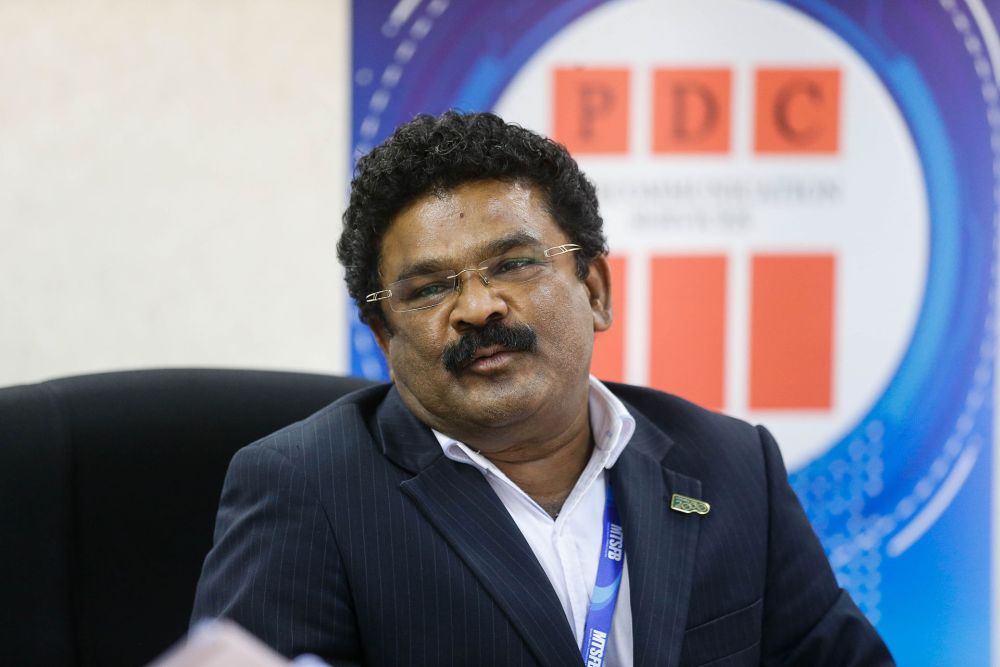 PDC Telecommunication Service CEO P. Ayappan speaks to reporters during a press conference at Komtar, George Town September 3, 2020. u00e2u20acu2022 Picture by Sayuti Zainudin