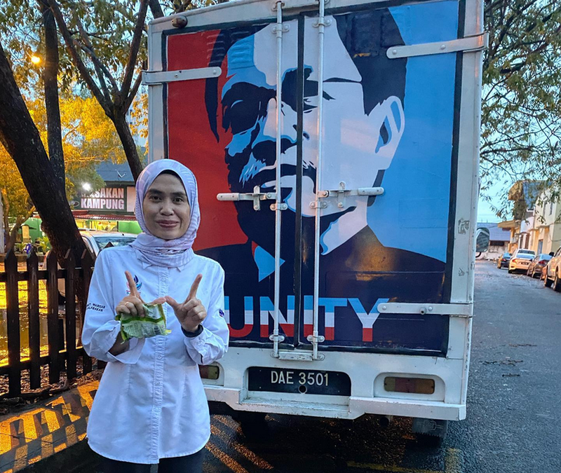 Rina Jainal (pic) defeated Barisan veteran Chaya Sulaiman by a mere 10 votes in Kukusan. u00e2u20acu201d Picture via Facebook