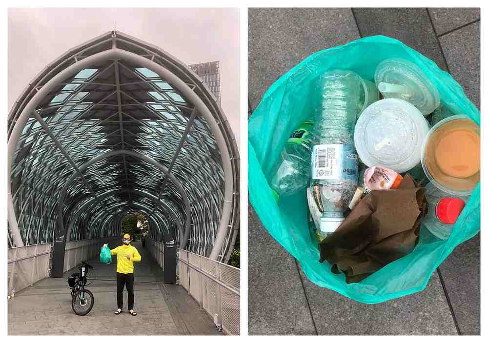Rudy Irwan Shukaime, the plogging enthusiast who works out while cleaning up. u00e2u20acu201d Pix via Rudy Irwan Shukaime