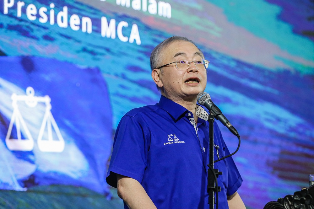 MCA president Datuk Seri Wee Ka Siong speaks while campaigning in Putatan Sabah September 24, 2020. u00e2u20acu2022 Picture by Firdaus Latif