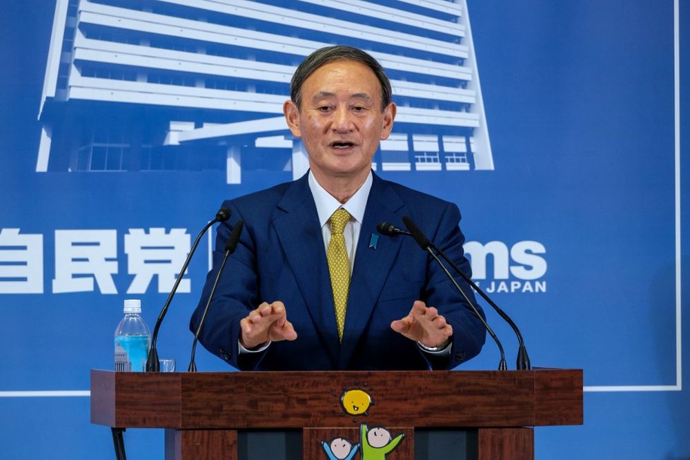 Newly elected leader of Japanu00e2u20acu2122s Liberal Democratic Party (LDP) Yoshihide Suga speaks during a press conference at the partyu00e2u20acu2122s headquarters in Tokyo, September 14, 2020. u00e2u20acu201d AFP pic