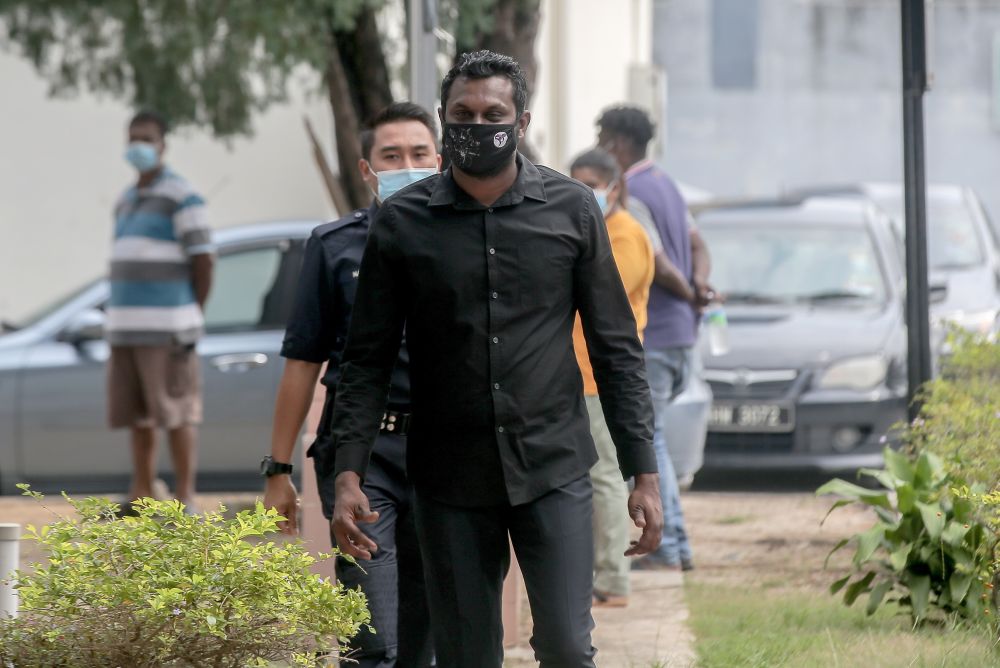 M. Sugu, husband of Malaysian YouTube sensation S. Pavithra, is seen at the Ipoh Magistrateu00e2u20acu2122s Court September 17, 2020. u00e2u20acu201d Picture by Farhan Najib