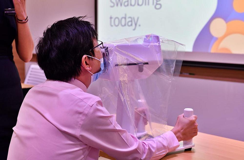 Patients will be able to use the SwabBot device to administer Covid-19 nasal swabs on themselves. u00e2u20acu201d NCCS pic via TODAY