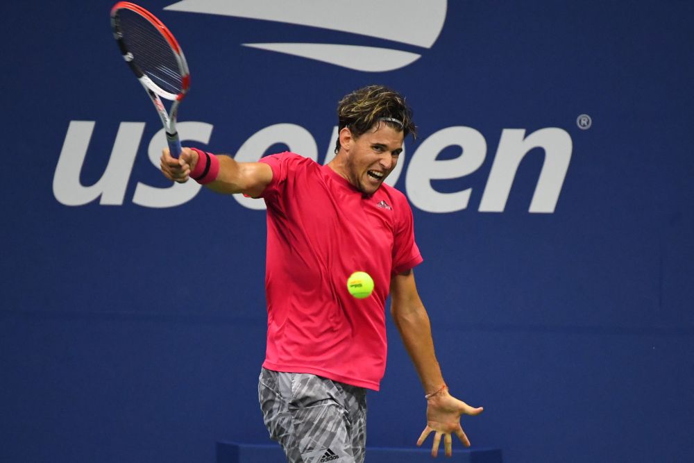 Dominic Thiem hits a backhand against Alex de Minaur in a men's singles quarter-finals match at USTA Billie Jean King National Tennis Center September 9, 2020. u00e2u20acu201d Reuters pic
