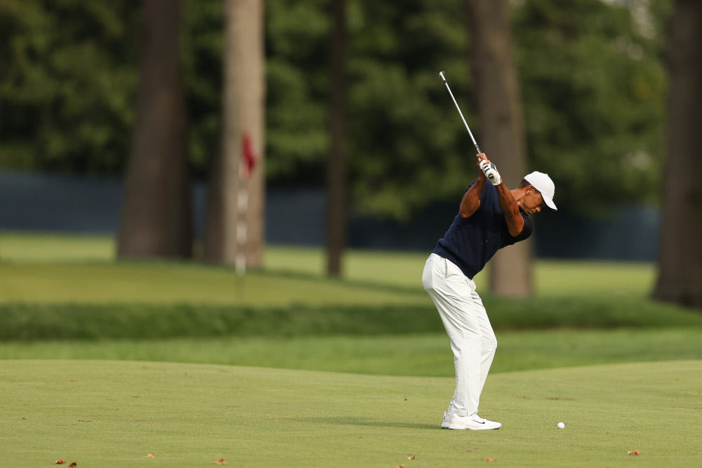 Tiger Woods plays his shot on the sixth fairway during the first round of the 120th US Open Championship September 17, 2020 at Winged Foot Golf Club in Mamaroneck, New York. u00e2u20acu201d Gregory Shamus/Getty Images North America/Getty Images Via AFP