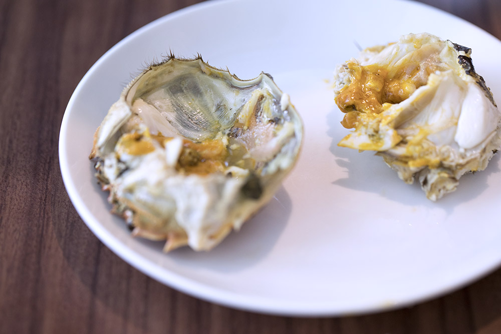 The carapace is where the true treasure of the hairy crab can be found.