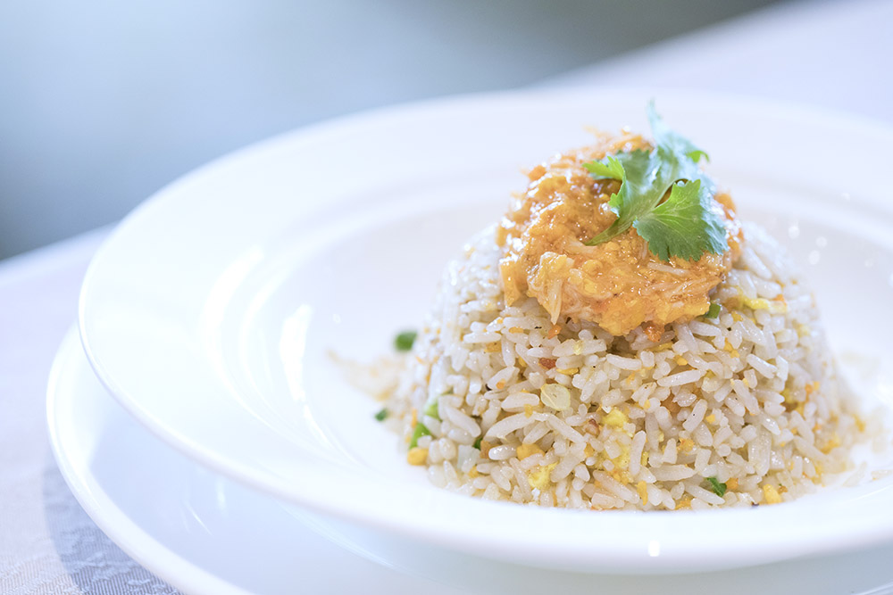 For less industrious diners: Fried rice topped with hairy crab roe and crabmeat.