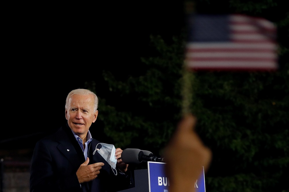 US Democratic presidential candidate and former Vice President Joe Biden speaks at a campaign stop in Johnstown, Pennsylvania September 30, 2020. u00e2u20acu201d Reuters pic