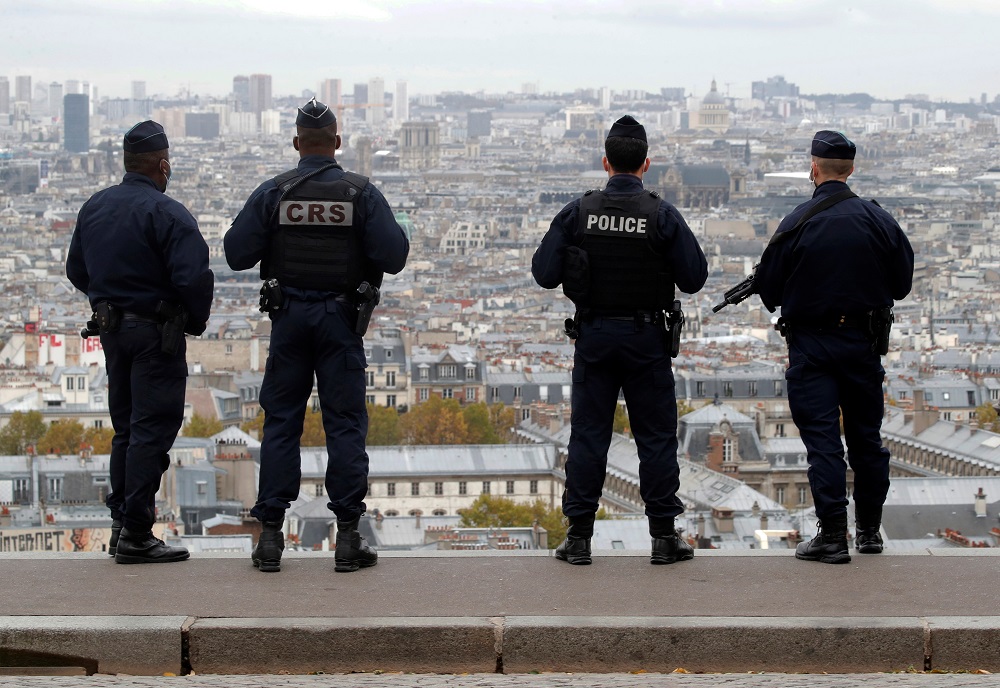 French police and CRS riot policemen patrol in Montmartre in Paris as France has raised the security alert for French territory to the highest level after the knife attack in the city of Nice October 30, 2020. u00e2u20acu201d Reuters pic