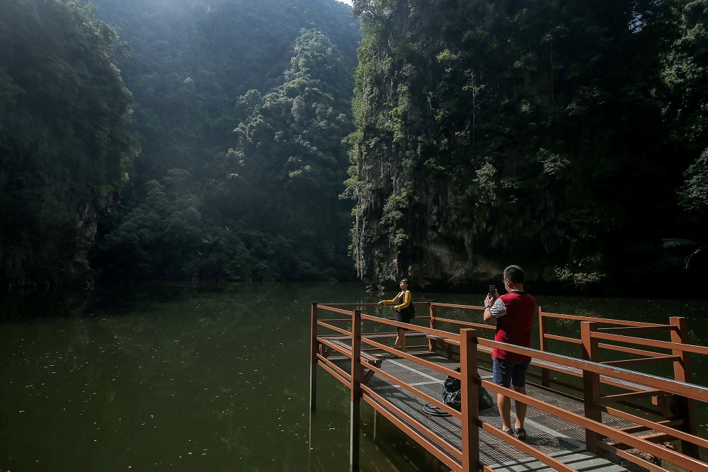 Tasik Cermin probably derives its name from the water where it reflects the surrounding greenery and limestone mountains which makes it an Instagram worthy spot.u00e2u20acu201d Picture by Farhan Najib