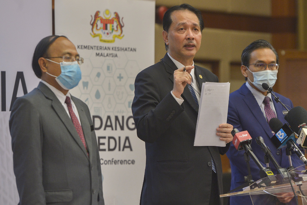 Health Director-General Tan Sri Dr Noor Hisham speaks during the Covid-19 press conference at the Ministry of Health October 1, 2020. u00e2u20acu201d Picture by Miera Zulyana