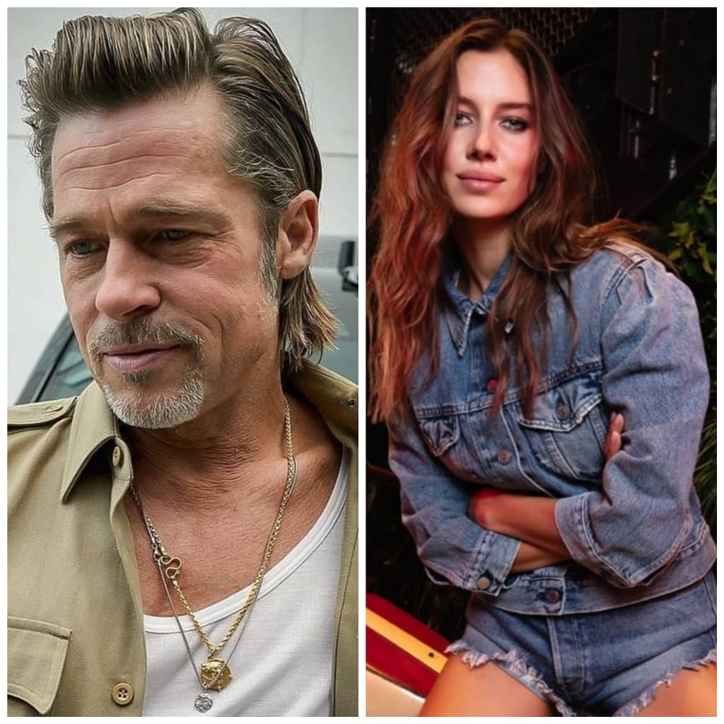 Brad Pittu00e2u20acu2122s girlfriend Nicole Poturalski took a swipe at haters on her social media. u00e2u20acu201d Pictures via Instagram/ bradpittofflcial and nico.potur