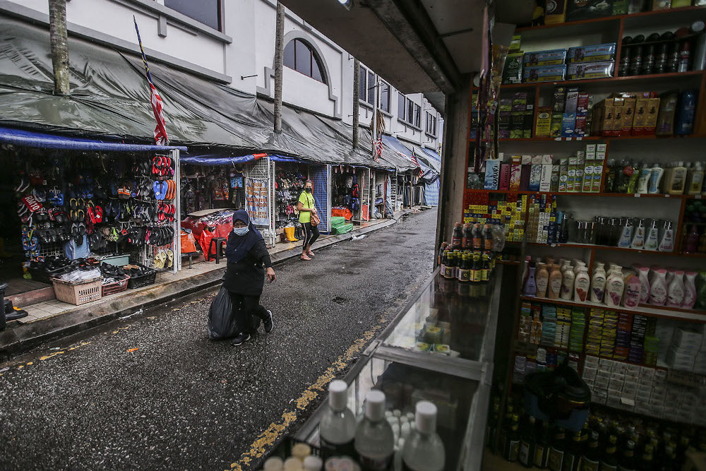 A general view of shops around Kuala Lumpur on the first day CMCO October 14, 2020. u00e2u20acu201d Picture by Hari Anggara