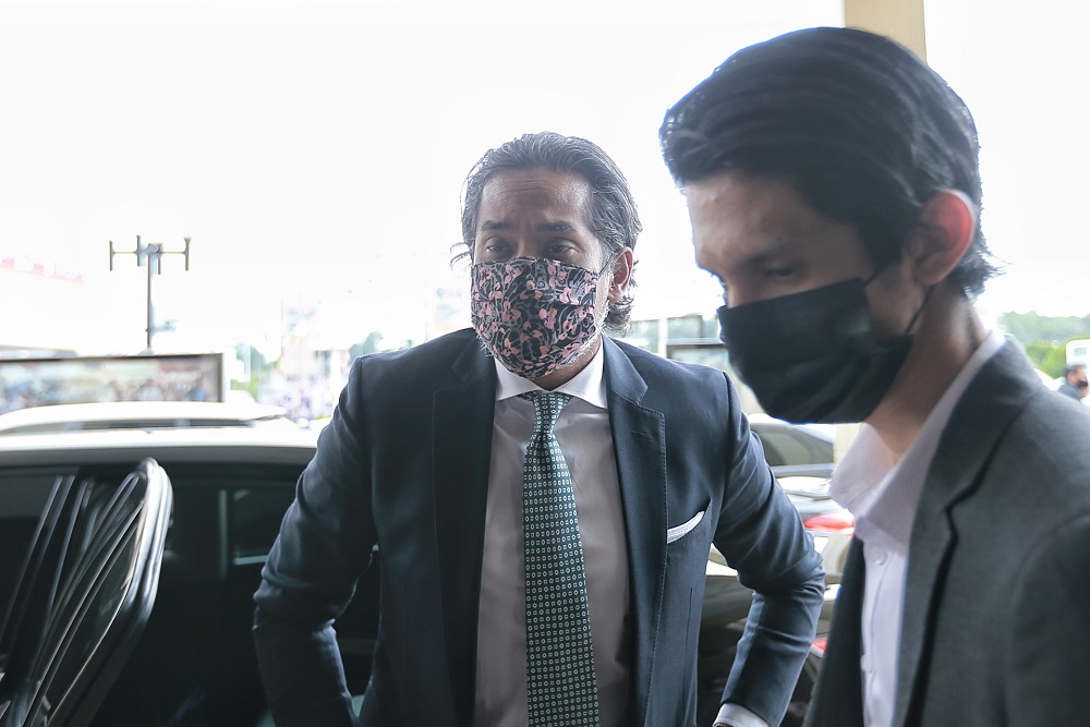 Minister of Science, Technology, and Innovation Khairy Jamaluddin arrives for a Barisan Nasional meeting at the Putra World Trade Centre in Kuala Lumpur October 26, 2020. u00e2u20acu201d Picture by Ahmad Zamzahuri 