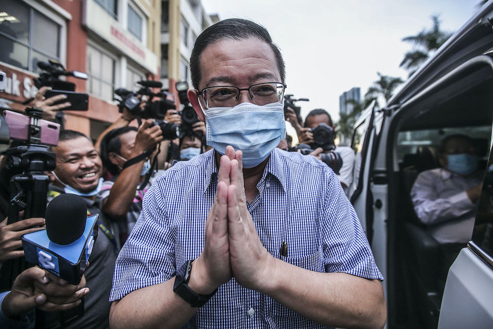 DAP secretary-general Lim Guan Eng leaves PKRu00e2u20acu2122s headquarters after meeting with Pakatan Harapan presidential council in Petaling Jaya October 29, 2020. u00e2u20acu201d Picture by Hari Anggara