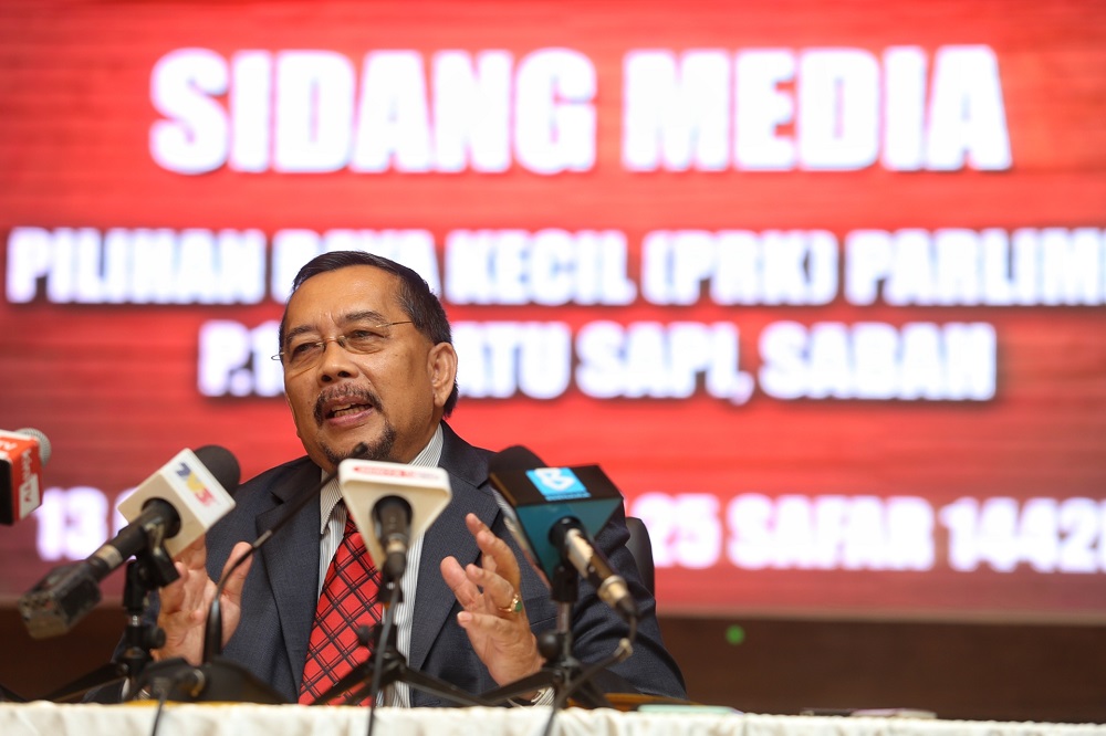 Election Commission chairman Datuk Abdul Ghani Salleh speaks during a press conference in Putrajaya October 13, 2020. u00e2u20acu2022 Picture by Choo Choy May