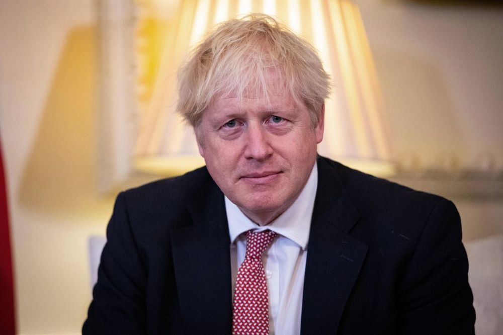 Britainu00e2u20acu2122s Prime Minister Boris Johnson gestures during a meeting with Ukraineu00e2u20acu2122s President Volodymyr Zelensky inside number 10 Downing Street, in central London on October 8, 2020. u00e2u20acu201d AFP pic