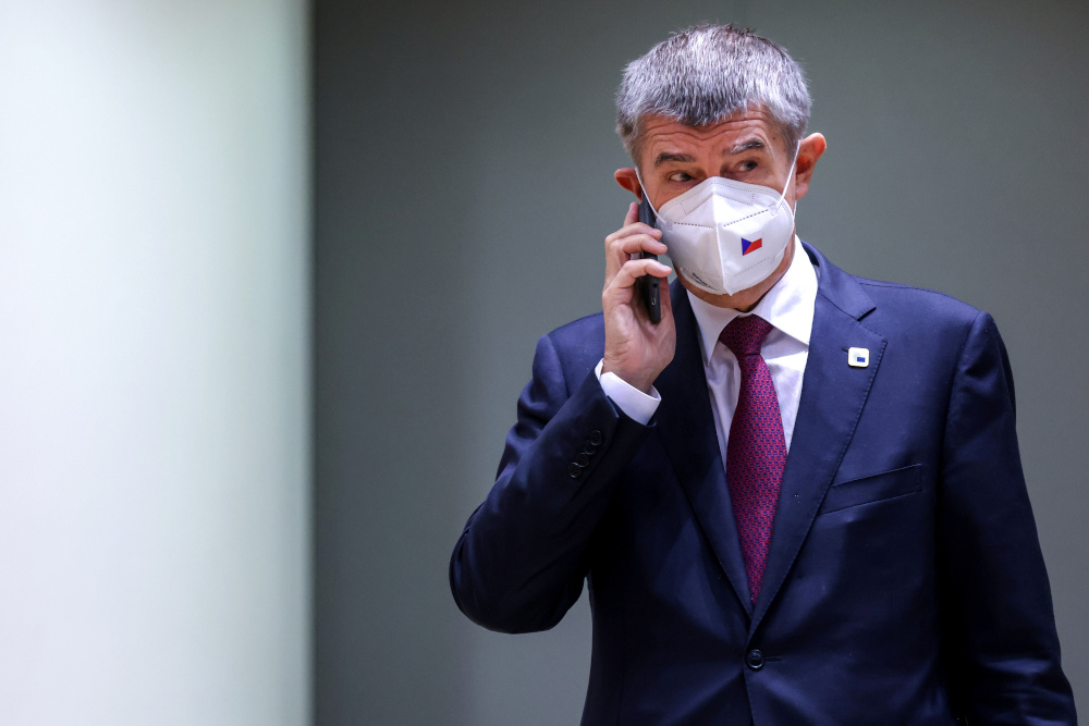 Czech Republicu00e2u20acu2122s Prime Minister Andrej Babis speaks on the phone as he attends a meeting on the second day of an EU summit, in Brussels, Belgium October 16, 2020. u00e2u20acu201d Reuters picnn