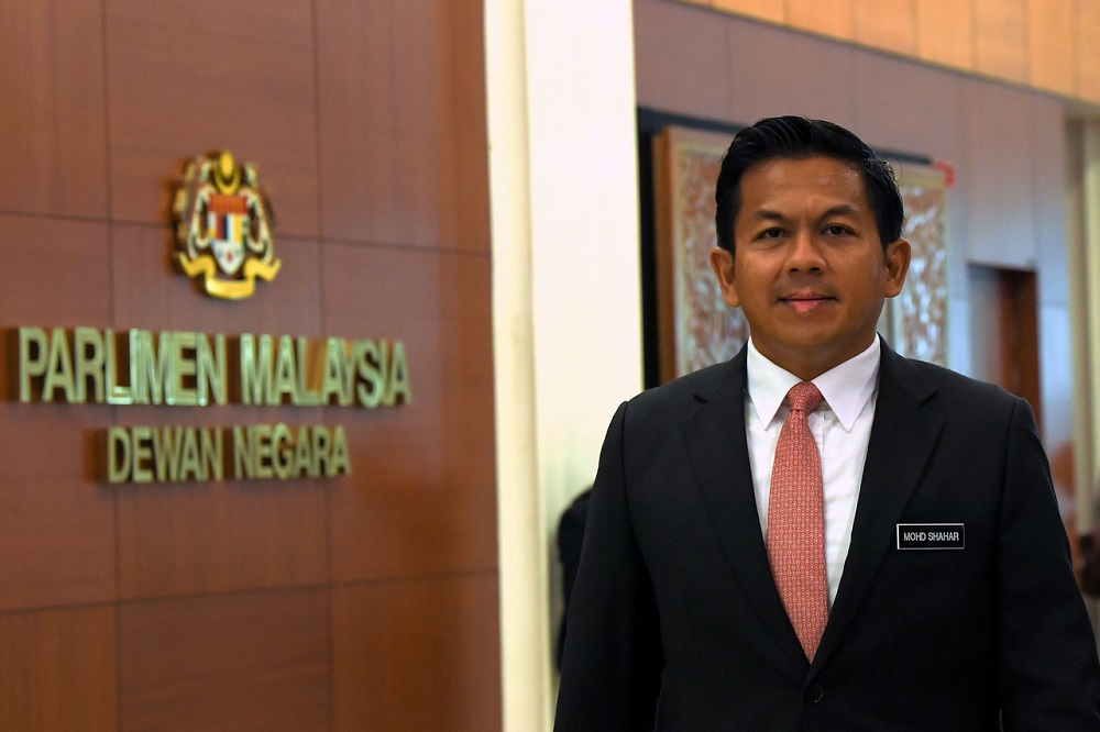 Deputy Finance Minister II Mohd Shahar Abdullah attending the 18th Dewan Negara sitting at the Dewan Negara of the Parliament in Kuala Lumpur September 20, 2020. u00e2u20acu201d Bernama pic 