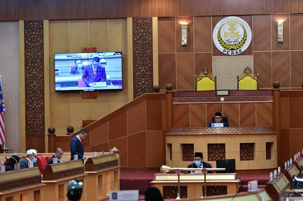 Perak Mentri Besar Datuk Seri Ahmad Faizal Azumu speaks at the State Legislate Assembly in Ipoh October 27, 2020. u00e2u20acu201d Bernama pic