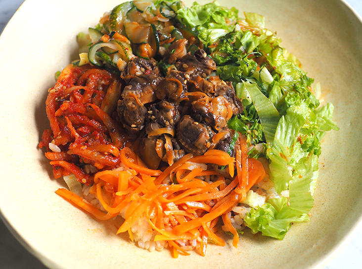 The Korean restaurant does an unusual 'bibimbap' with shucked cockles.