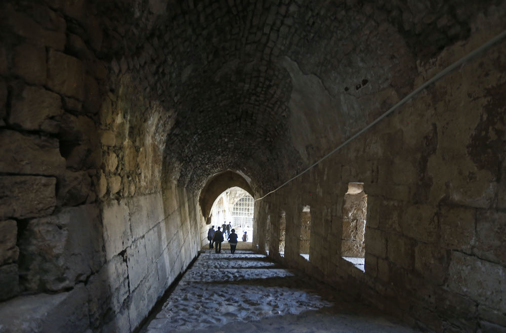 This picture taken on October 20, 2020 shows a view of a passageway inside the medieval Crusader fortress Krak des Chevaliers, west of Syria’s central city of Homs and close to the border with Lebanon. ― AFP pic