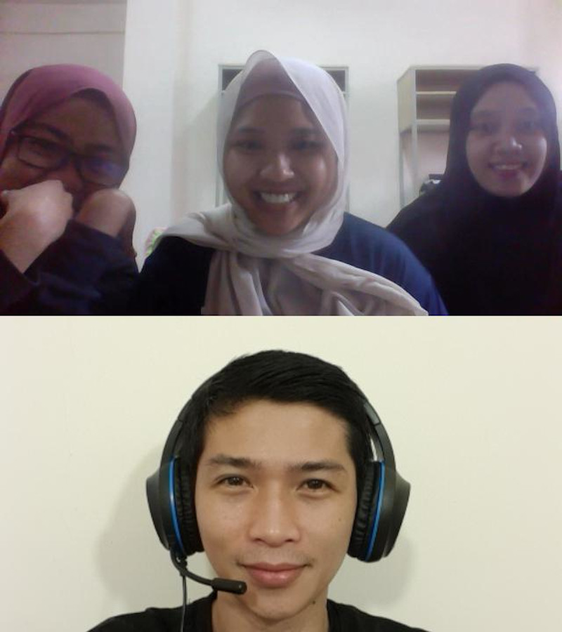 Abdul Khaliq Putra (below) conducting a group online session on resume writing with his students. u00e2u20acu201d Picture courtesy of Abdul Khaliq Putra