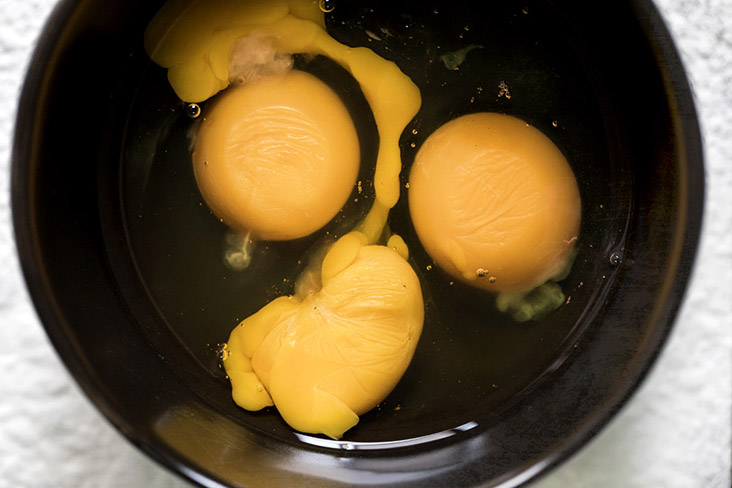 Using 'kampung' egg yolks adds a velvety richness