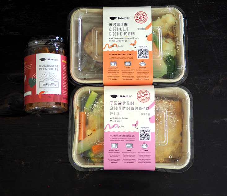 The meals come with lots of information like calorie count, ingredient list and even a QR code you can scan to see the profiles of the Picha Chefs who prepared the meals.