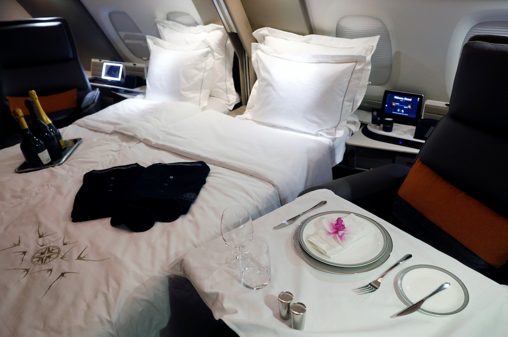 A view of the Singapore Airlines suites cabin onboard their A380 restaurant at Changi Airport in Singapore October 24, 2020. u00e2u20acu2022 Reuters picnnnn