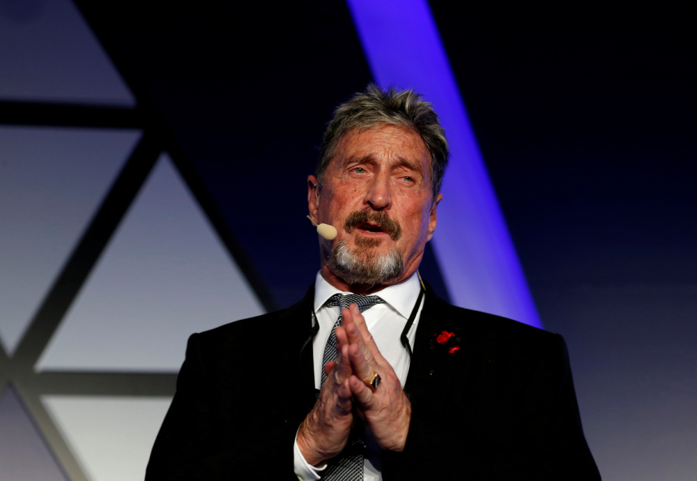 John McAfee, co-founder of McAfee Crypto Team and CEO of Luxcore and founder of McAfee Antivirus, speaks at the Malta Blockchain Summit in St Julianu00e2u20acu2122s, Malta November 1, 2018. u00e2u20acu201d Reuters pic 