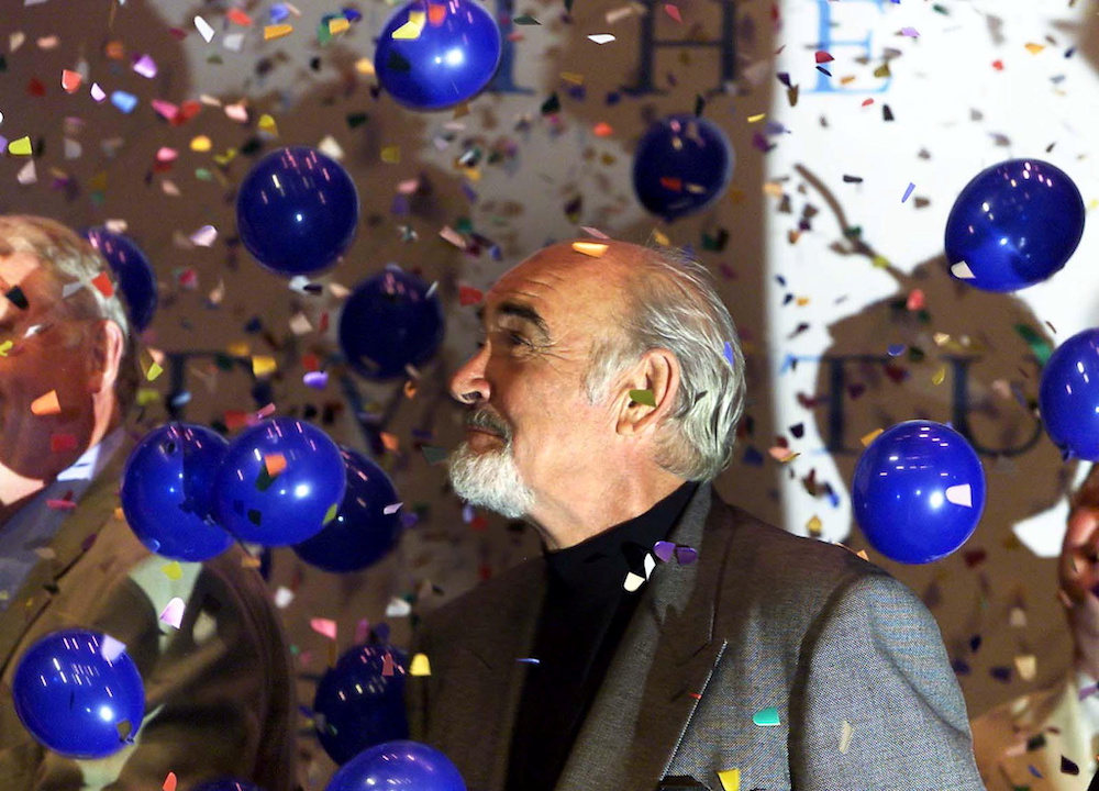 Scottish actor Sir Sean Connery opens the new Byre Theatre in St Andrews June 5, 2001. — Reuters pic
