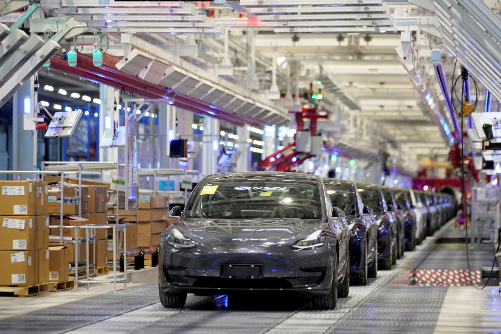 Tesla China-made Model 3 vehicles are seen during a delivery event at its factory in Shanghai, China January 7, 2020. u00e2u20acu201d Reuters pic 