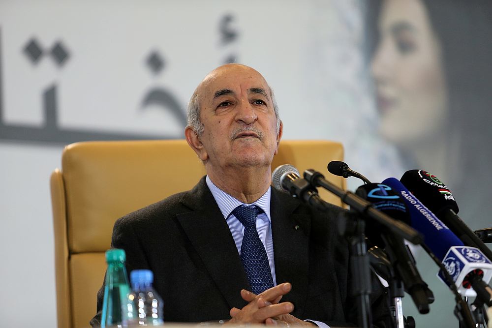 Newly elected president Abdelmadjid Tebboune during a news conference, in Algiers, Algeria December 13, 2019. u00e2u20acu201d Reuters pic 