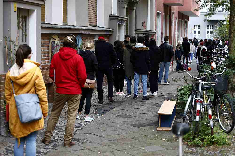 People queue in front of a doctor's practice to get a Covid-19 test in Berlin, Germany October 9, 2020. u00e2u20acu201d Reuters pic