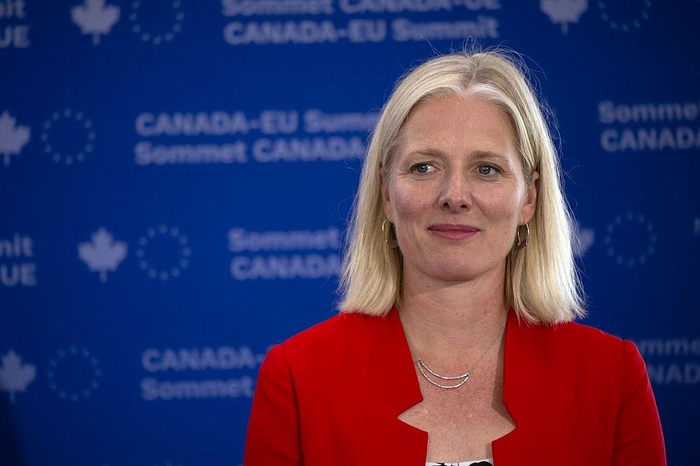 Canadian Infrastructure Minister Catherine McKenna during in a signing ceremony in Montreal July 18, 2019.  u00e2u20acu201d AFP pic